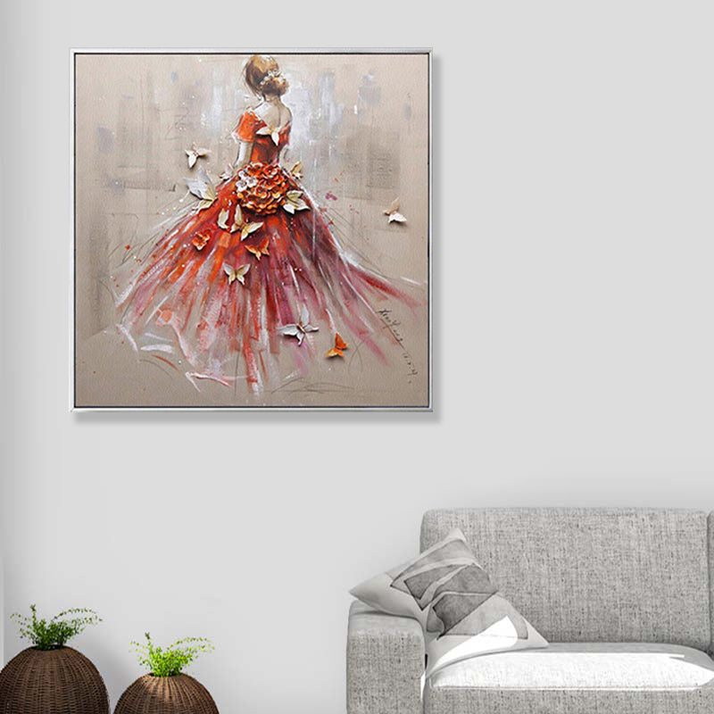 Dancing Maiden Canvas Wall Art for Boys Bedroom in Light Color, Multiple Sizes Available Clearhalo 'Arts' 'Canvas Art' 1860842