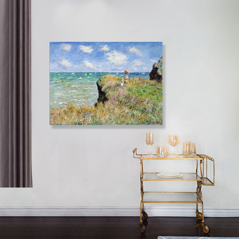 Vivid Natural Scenery Wall Decor Impressionism Textured Sitting Room Wrapped Canvas Blue Clearhalo 'Arts' 'Canvas Art' 1860885