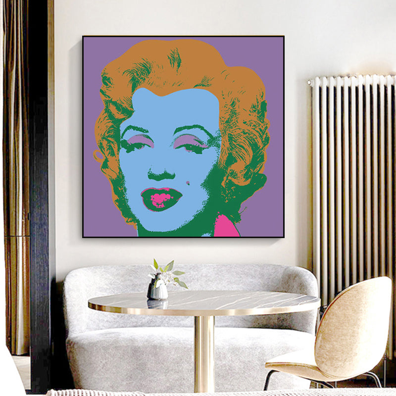 Marilyn Monroe Wrapped Canvas Pop Art Famous Character Wall Decor in Pastel Color Clearhalo 'Arts' 'Canvas Art' 1860897