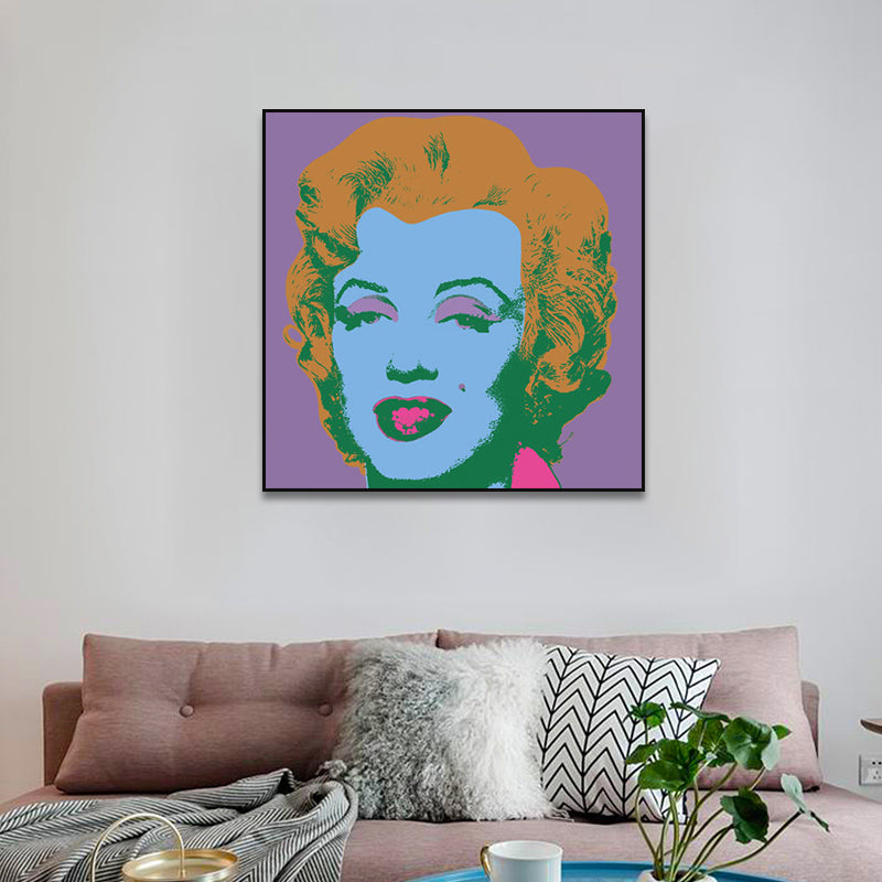 Marilyn Monroe Wrapped Canvas Pop Art Famous Character Wall Decor in Pastel Color Clearhalo 'Arts' 'Canvas Art' 1860898