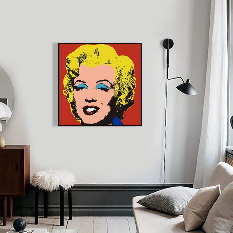 Marilyn Monroe Wrapped Canvas Pop Art Famous Character Wall Decor in Pastel Color Yellow Clearhalo 'Arts' 'Canvas Art' 1860900