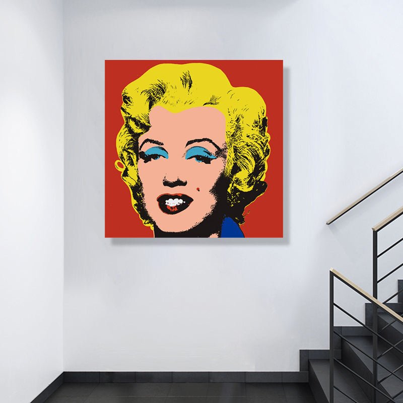 Marilyn Monroe Wrapped Canvas Pop Art Famous Character Wall Decor in Pastel Color Clearhalo 'Arts' 'Canvas Art' 1860901