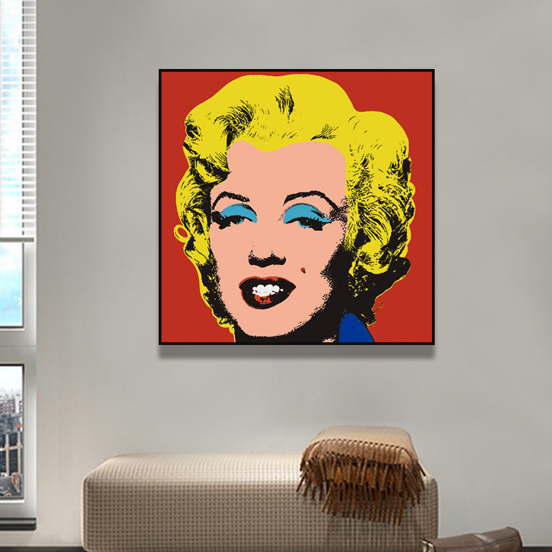 Marilyn Monroe Wrapped Canvas Pop Art Famous Character Wall Decor in Pastel Color Clearhalo 'Arts' 'Canvas Art' 1860902