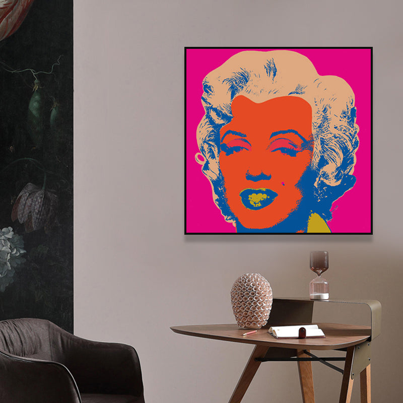 Marilyn Monroe Wrapped Canvas Pop Art Famous Character Wall Decor in Pastel Color Orange Clearhalo 'Arts' 'Canvas Art' 1860904