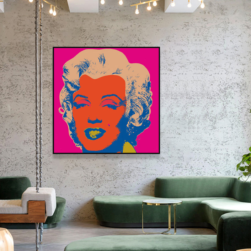 Marilyn Monroe Wrapped Canvas Pop Art Famous Character Wall Decor in Pastel Color Clearhalo 'Arts' 'Canvas Art' 1860905