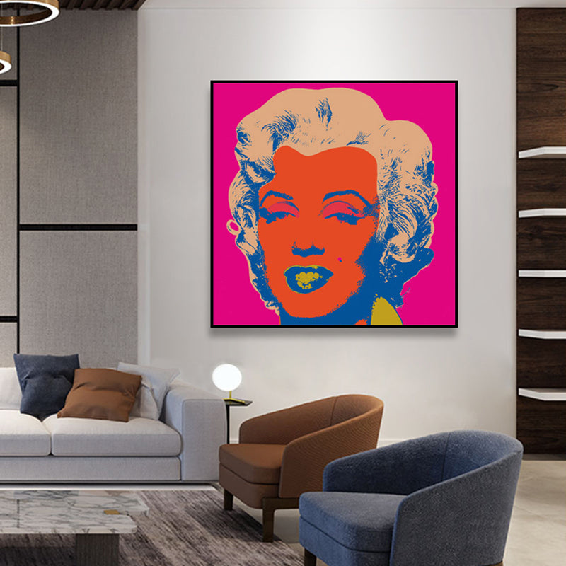 Marilyn Monroe Wrapped Canvas Pop Art Famous Character Wall Decor in Pastel Color Clearhalo 'Arts' 'Canvas Art' 1860906