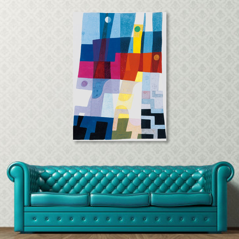 Paintings Abstract Wall Decor Textured Pop Art Girls Bedroom Wrapped Canvas in Blue Clearhalo 'Arts' 'Canvas Art' 1860943