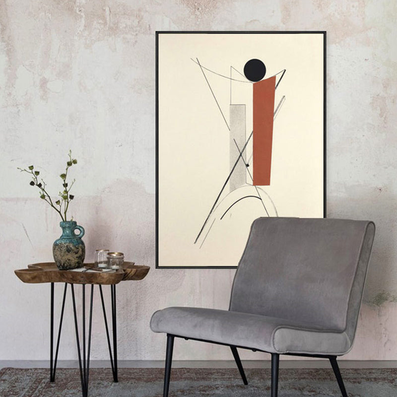 Soft Color Geometric Canvas Art Textured Mid-Century Modern Lounge Painting, Multiple Sizes Brown Clearhalo 'Arts' 'Canvas Art' 1861011