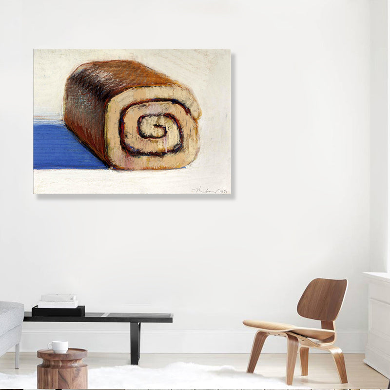 Oil Painting Roll Cake Wall Decor Pop Art Canvas Wall Decor in Brown for Kitchen Clearhalo 'Arts' 'Canvas Art' 1861068