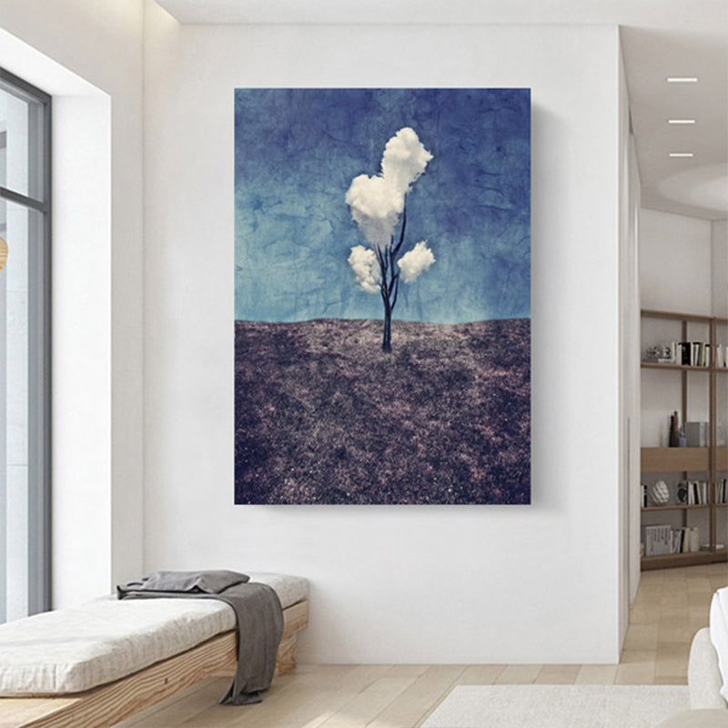 Pop Art Tree Pattern Canvas Print Blue Dining Room Painting, Multiple Sizes Available Clearhalo 'Arts' 'Canvas Art' 1861074