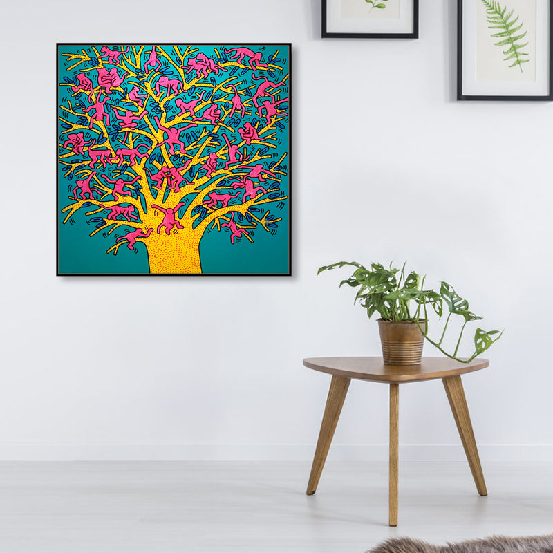 Special Tree Canvas Print Blue Pop Art Style Painting for Dining Room, Multiple Sizes Clearhalo 'Arts' 'Canvas Art' 1861523