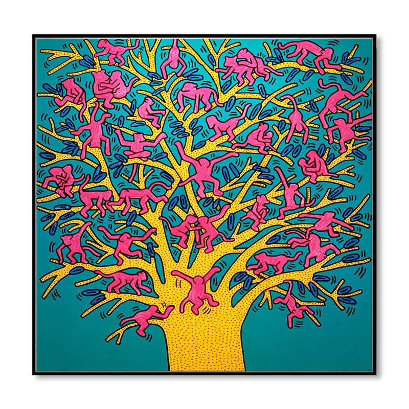 Special Tree Canvas Print Blue Pop Art Style Painting for Dining Room, Multiple Sizes Clearhalo 'Arts' 'Canvas Art' 1861525