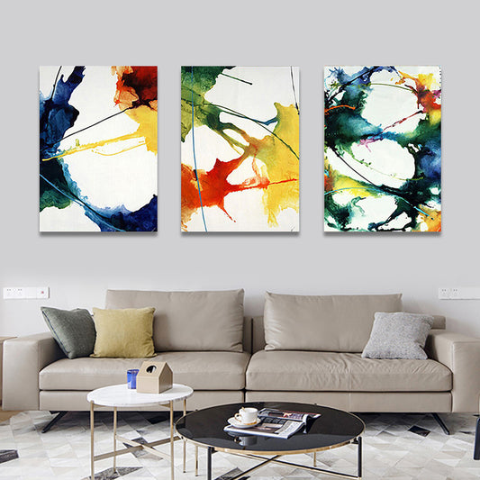 Canvas multi-delige wanddecor abstract expressionisme waterverfschildering, meerdere maten