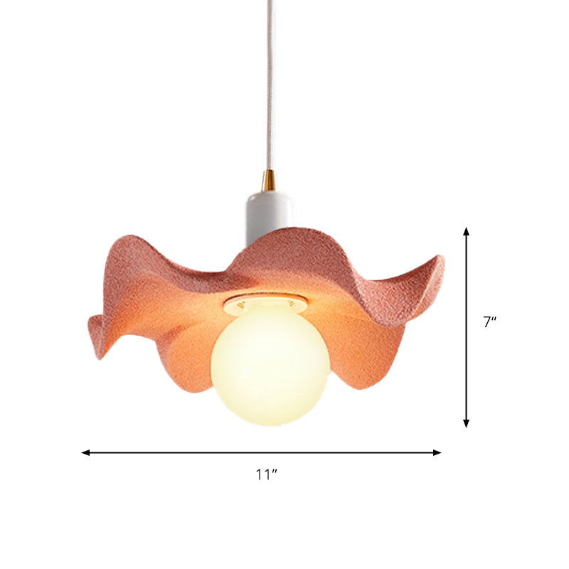 Macaron Style Floral Pendant Lamp Resin Single Light Suspension Light for Kid Bedroom Clearhalo 'Ceiling Lights' 'Pendant Lights' 'Pendants' Lighting' 186191