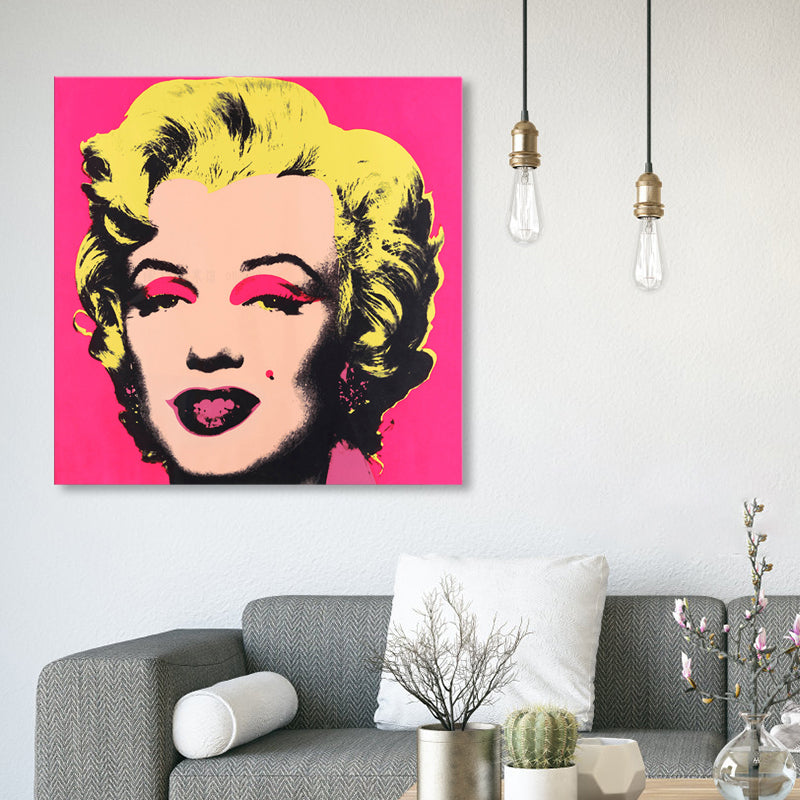 Marilyn Monroe Canvas House Interior Paintings Figure Wall Art Print in Soft Color, Textured Clearhalo 'Arts' 'Canvas Art' 1862049