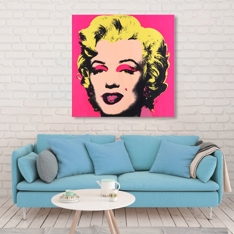 Marilyn Monroe Canvas House Interior Paintings Figure Wall Art Print in Soft Color, Textured Clearhalo 'Arts' 'Canvas Art' 1862050