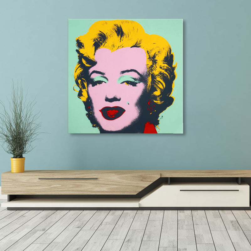 Marilyn Monroe Canvas House Interior Paintings Figure Wall Art Print in Soft Color, Textured Clearhalo 'Arts' 'Canvas Art' 1862056