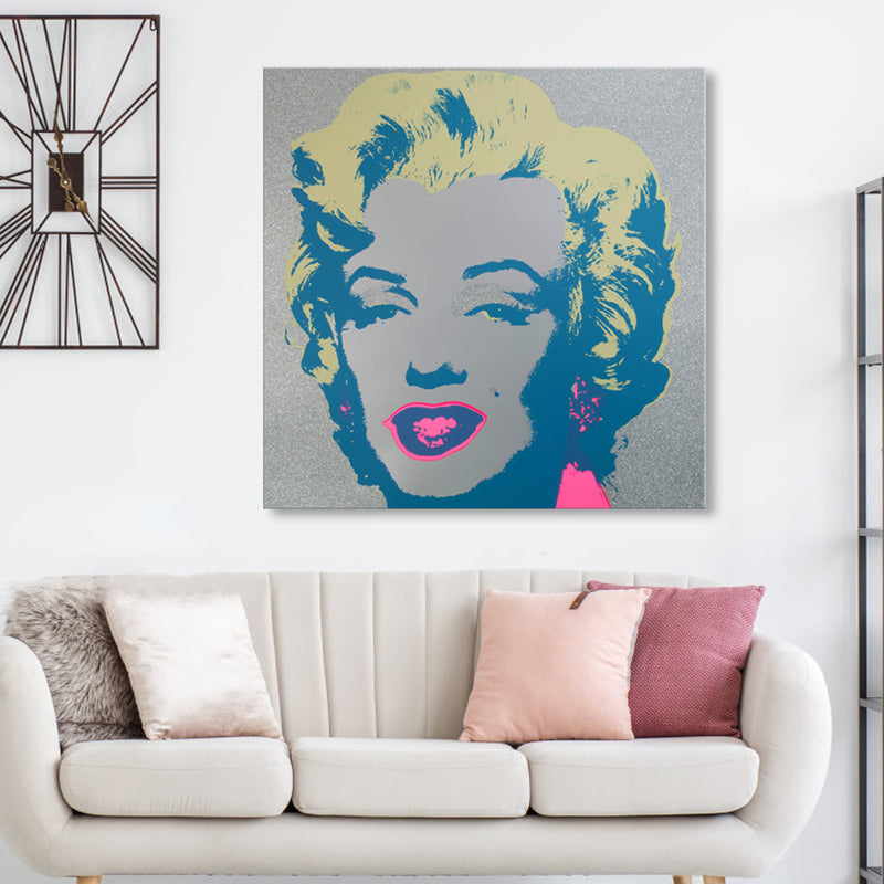 Marilyn Monroe Canvas House Interior Paintings Figure Wall Art Print in Soft Color, Textured Clearhalo 'Arts' 'Canvas Art' 1862061