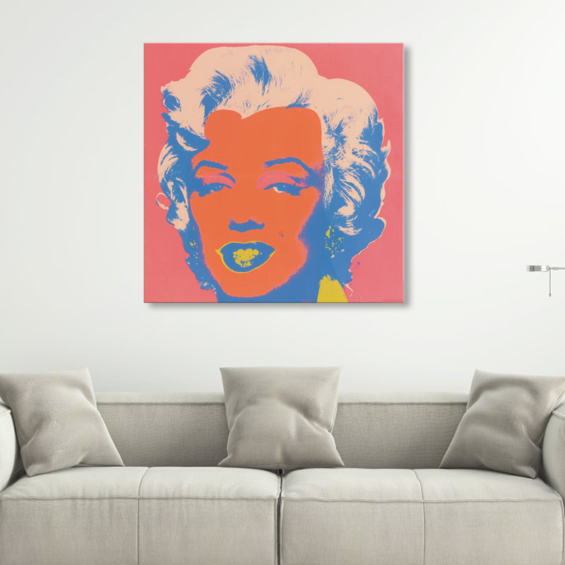 Marilyn Monroe Canvas House Interior Paintings Figure Wall Art Print in Soft Color, Textured Orange Clearhalo 'Arts' 'Canvas Art' 1862063