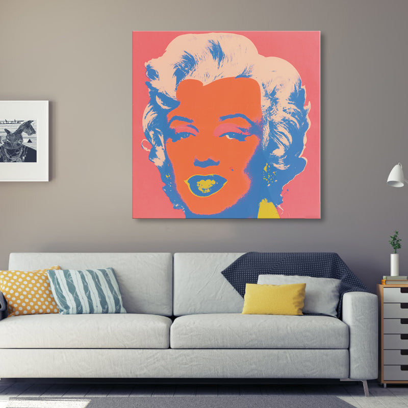 Marilyn Monroe Canvas House Interior Paintings Figure Wall Art Print in Soft Color, Textured Clearhalo 'Arts' 'Canvas Art' 1862064