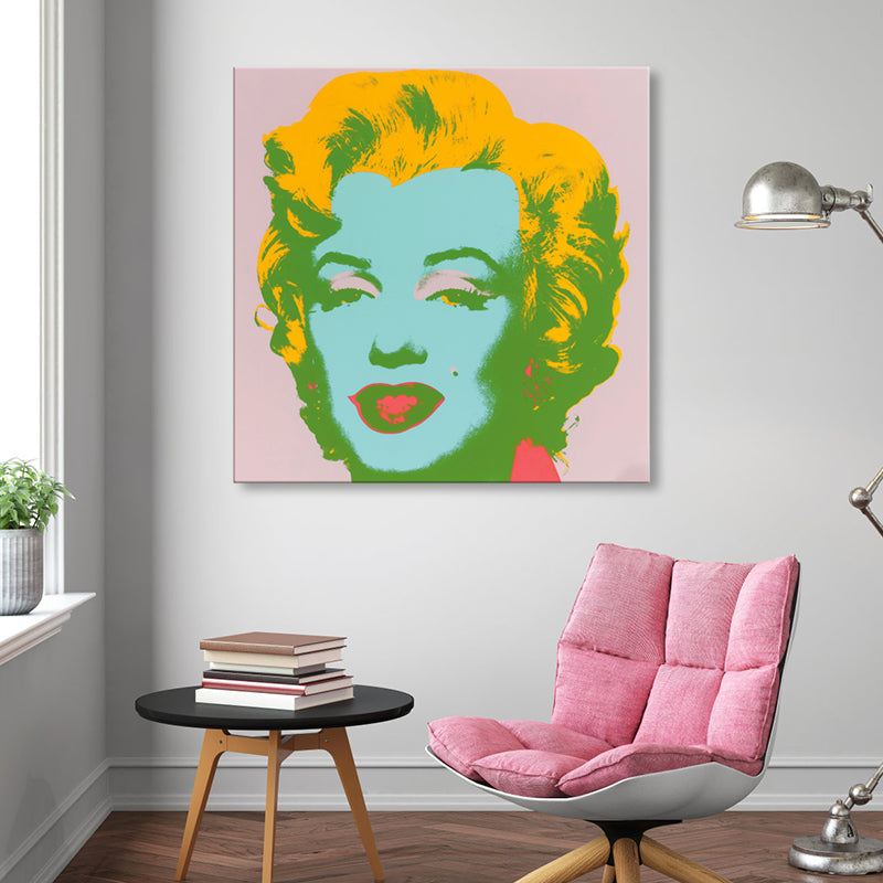 Marilyn Monroe Canvas House Interior Paintings Figure Wall Art Print in Soft Color, Textured Clearhalo 'Arts' 'Canvas Art' 1862068