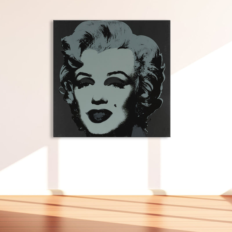 Marilyn Monroe Canvas House Interior Paintings Figure Wall Art Print in Soft Color, Textured Black Clearhalo 'Arts' 'Canvas Art' 1862071