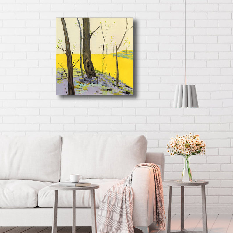 Pop Art Farmfield Canvas Soft Color Textured Painting for Bedroom, Multiple Sizes Brown Clearhalo 'Arts' 'Canvas Art' 1862201