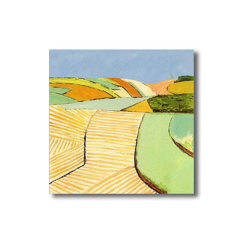 Pop Art Farmfield Canvas Soft Color Textured Painting for Bedroom, Multiple Sizes Clearhalo 'Arts' 'Canvas Art' 1862215