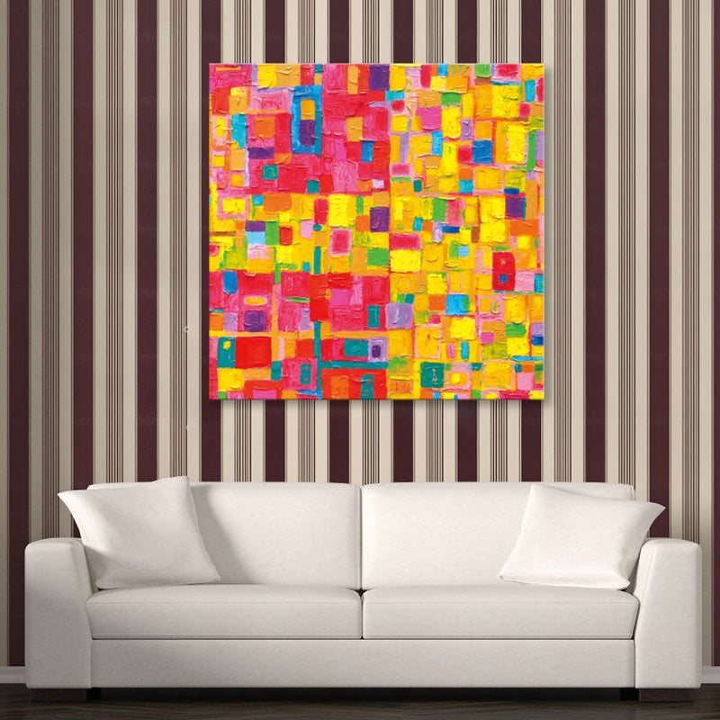 Paintings Pop Art Canvas Print with Colour-Blocking in Yellow for House Corridor Clearhalo 'Arts' 'Canvas Art' 1862222