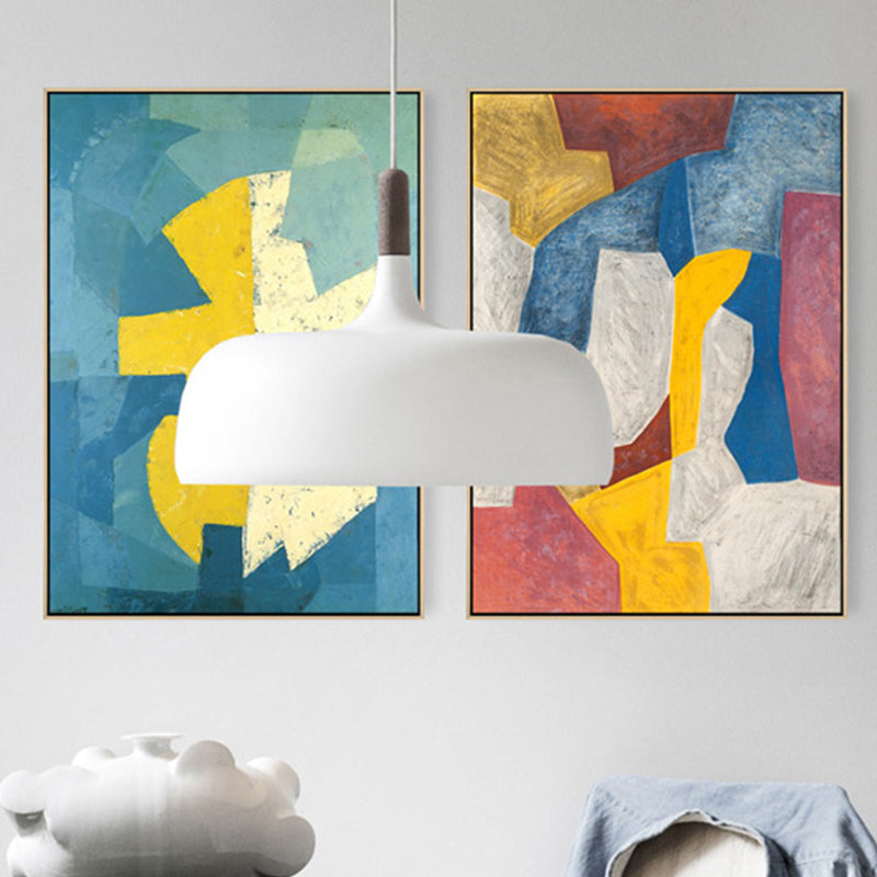 Colorful Abstract Wall Art Print Mid-Century Modern Textured Canvas for Sitting Room Clearhalo 'Arts' 'Canvas Art' 1862227