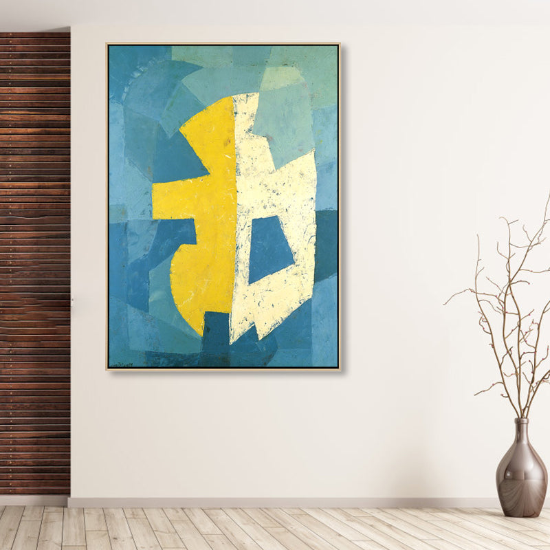 Colorful Abstract Wall Art Print Mid-Century Modern Textured Canvas for Sitting Room Yellow Clearhalo 'Arts' 'Canvas Art' 1862228