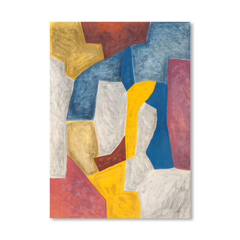 Colorful Abstract Wall Art Print Mid-Century Modern Textured Canvas for Sitting Room Clearhalo 'Arts' 'Canvas Art' 1862237