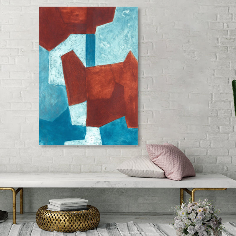 Colorful Abstract Wall Art Print Mid-Century Modern Textured Canvas for Sitting Room Clearhalo 'Arts' 'Canvas Art' 1862239