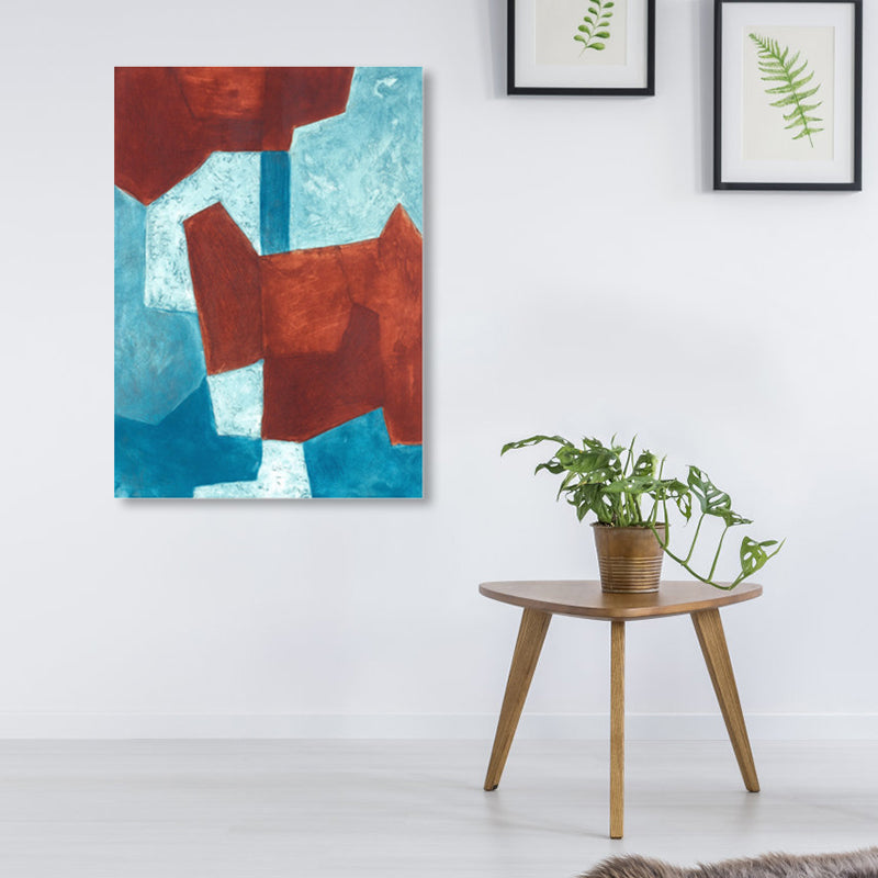 Colorful Abstract Wall Art Print Mid-Century Modern Textured Canvas for Sitting Room Clearhalo 'Arts' 'Canvas Art' 1862240