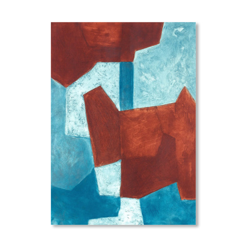 Colorful Abstract Wall Art Print Mid-Century Modern Textured Canvas for Sitting Room Clearhalo 'Arts' 'Canvas Art' 1862241