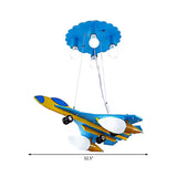 Kids Cool Blue Pendant Light Fighter Airplane 6 Heads Metal Chandelier for Boys Bedroom Clearhalo 'Ceiling Lights' 'Chandeliers' Lighting' options 186227