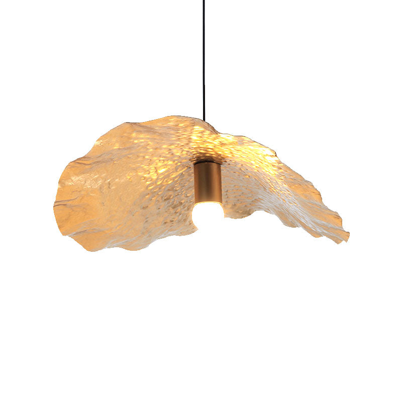 Metal Lotus Leaf Pendant Light Kitchen Study Room 1 Light Modern Hanging Light in Gold Clearhalo 'Ceiling Lights' 'Modern Pendants' 'Modern' 'Pendant Lights' 'Pendants' Lighting' 186231