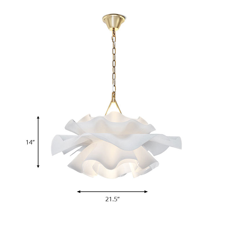 Modern Stylish Flower Suspension Light Single Head Acrylic Pendant Light in White for Bedroom Clearhalo 'Ceiling Lights' 'Modern Pendants' 'Modern' 'Pendant Lights' 'Pendants' Lighting' 186239