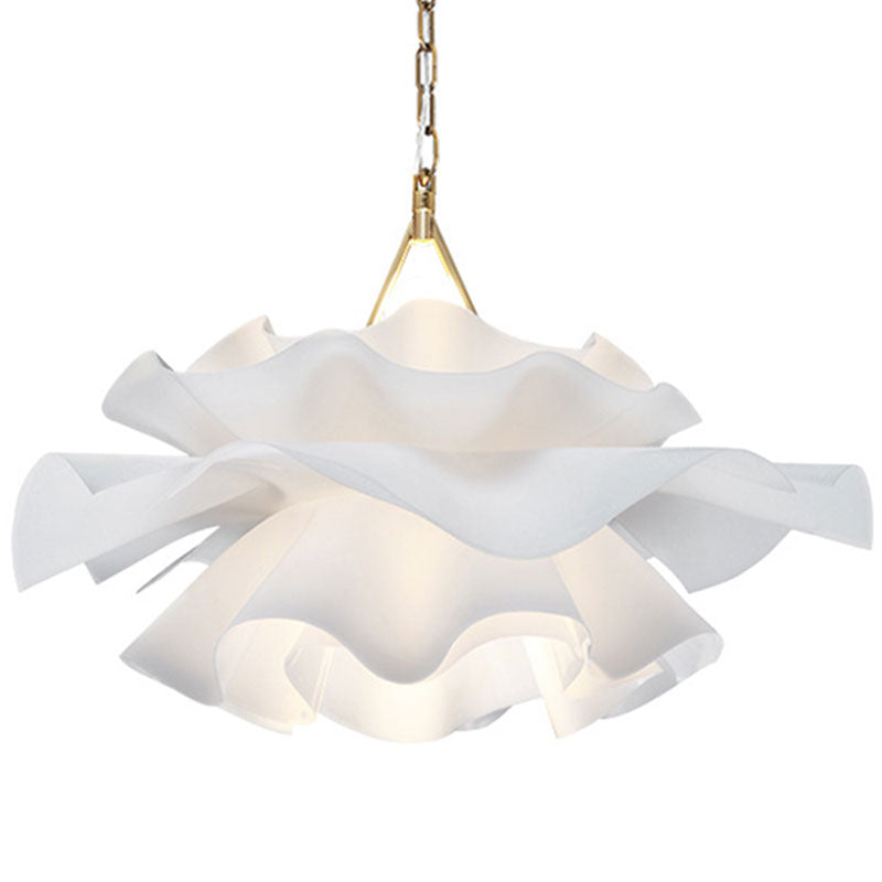 Modern Stylish Flower Suspension Light Single Head Acrylic Pendant Light in White for Bedroom Clearhalo 'Ceiling Lights' 'Modern Pendants' 'Modern' 'Pendant Lights' 'Pendants' Lighting' 186240