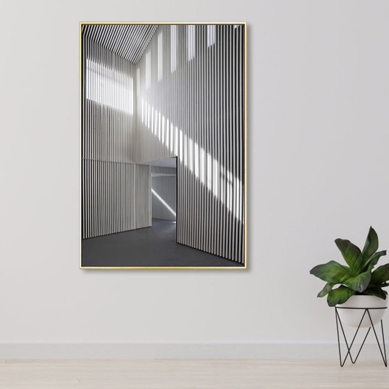 Photo Hallway Canvas Contemporary Style Building Painting in Light Color for Study Room Clearhalo 'Art Gallery' 'Canvas Art' 'Contemporary Art Gallery' 'Modern' Arts' 1862667