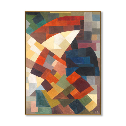 Cubism Style Color Block Wall Art Decor Brown Dining Room Canvas Print, Multiple Sizes Clearhalo 'Arts' 'Canvas Art' 1862796