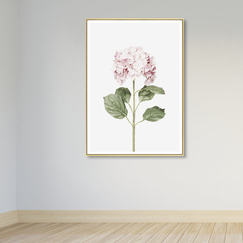 Textured Botanical Painting Canvas Print Contemporary Wall Art for Girls Bedroom Light Pink Clearhalo 'Arts' 'Canvas Art' 1862801