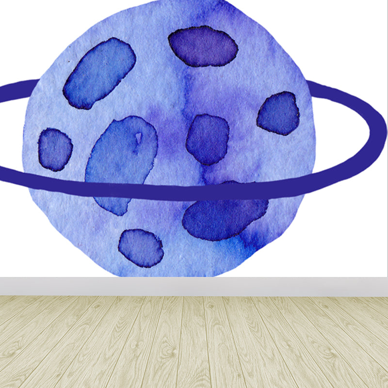 Whole Space Planet Mural Decal Moisture Resistant Modern Kids Bedroom Wall Decor Clearhalo 'Wall Decor' 'Wall Mural' 1862923