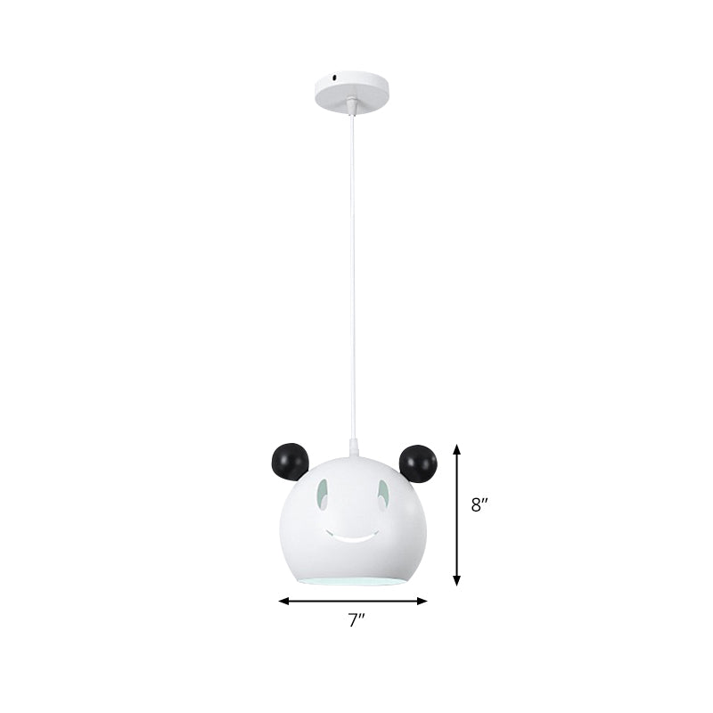 Black & White Panda Hanging Light 1 Light Animal Metal Suspension Light for Bathroom Clearhalo 'Ceiling Lights' 'Pendant Lights' 'Pendants' Lighting' 186312