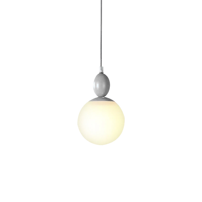 Nordic Style Small Pendant Light Orb Shade 1 Bulb Milk Glass Hanging Light for Corridor Clearhalo 'Ceiling Lights' 'Glass shade' 'Glass' 'Pendant Lights' 'Pendants' Lighting' 186325