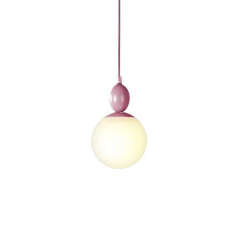 Nordic Style Small Pendant Light Orb Shade 1 Bulb Milk Glass Hanging Light for Corridor Clearhalo 'Ceiling Lights' 'Glass shade' 'Glass' 'Pendant Lights' 'Pendants' Lighting' 186329