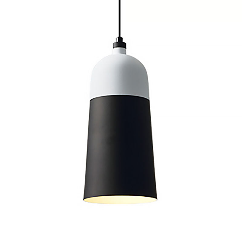 Metal Domed Hanging Light Fixture 1 Light Modern Simple Suspension Lamp in Black and White Clearhalo 'Ceiling Lights' 'Modern Pendants' 'Modern' 'Pendant Lights' 'Pendants' Lighting' 186367