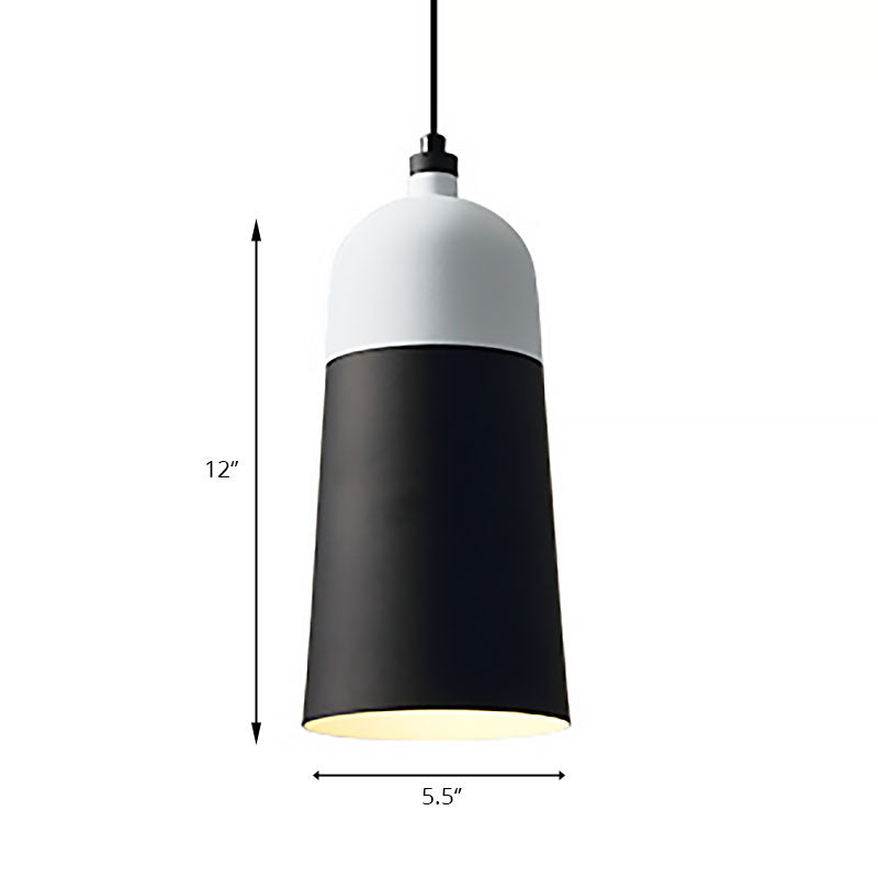 Metal Domed Hanging Light Fixture 1 Light Modern Simple Suspension Lamp in Black and White Clearhalo 'Ceiling Lights' 'Modern Pendants' 'Modern' 'Pendant Lights' 'Pendants' Lighting' 186368