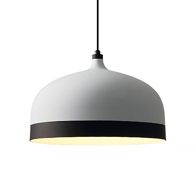 Metal Domed Hanging Light Fixture 1 Light Modern Simple Suspension Lamp in Black and White Clearhalo 'Ceiling Lights' 'Modern Pendants' 'Modern' 'Pendant Lights' 'Pendants' Lighting' 186370