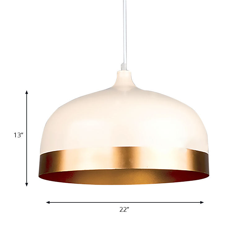 Modern Gold Hanging Lamp with Dome Shade 1 Head Metal Ceiling Pendant Light for Bedroom Clearhalo 'Ceiling Lights' 'Modern Pendants' 'Modern' 'Pendant Lights' 'Pendants' Lighting' 186397